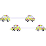 14G 9/16 Clear Bioplast Retro Hippie Car Barbell Nipple Ring Set