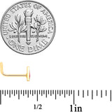 20G 5/16 Gold Tone Watermelon L Shaped Nose Ring