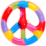 20G 5/16 Rose Gold Tone Rainbow Peace Sign L Shaped Nose Ring