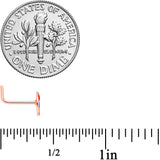 20G 5/16 Rose Gold Tone Rainbow Peace Sign L Shaped Nose Ring