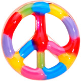 22G 5/16 Rose Gold Tone Rainbow Peace Sign L Shaped Nose Ring