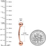 14G 5/8 Rose Gold Tone Anodized Curved Barbell