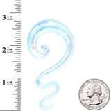 00G Iridescent Clear Glass Zig Zag Spiral Taper Set