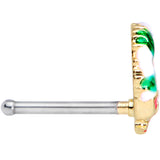 20G 1/4 Holiday Wreath Christmas Nose Bone