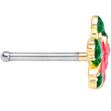 20G 1/4 Holiday Poinsettia Christmas Nose Bone