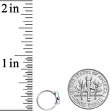 20G 5/16 Aqua CZ Gem Moon Heart Nose Hoop