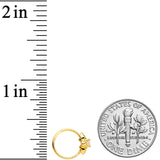 20G 5/16 Clear CZ Gem Gold Tone Open Flower Nose Hoop