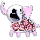 20G 5/16 Pink Gem Lucky Elephant L Shaped Nose Ring