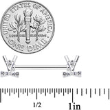 14G 9/16  Clear CZ Gem Crossed Golf Clubs Barbell Nipple Ring Set