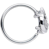 20G 5/16 Clear CZ Gem Silhouette Unicorn Nose Hoop