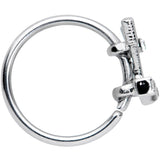 20G 5/16 Clear CZ Gem Crossed Golf Clubs Nose Hoop