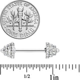 14G 9/16 Clear Gem Weightlifting Barbell Nipple Ring Set