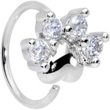 20G 5/16 Clear Gem Paw Print Cat Nose Hoop