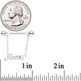 14G 1/2 Love Forever Chain Dangle Nipple Ring Set