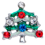 20G 1/4 Clear Blue Red Gem Christmas Tree Nose Bone