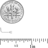 20G 1/4 Clear 2mm CZ Gem L Shaped Nose Ring