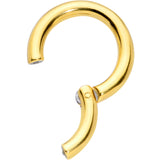 8G 9/16 Gold Tone PVD Steel Hinged Segment Ring