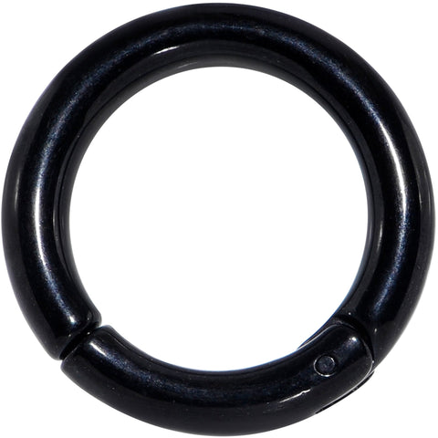 8G 9/16 Black PVD Steel Hinged Segment Ring