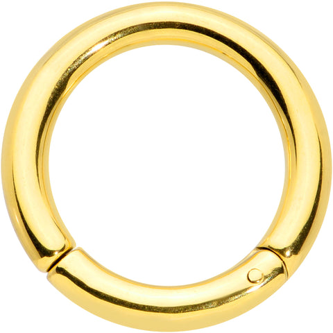 8G 5/8 Gold Tone PVD Steel Hinged Segment Ring