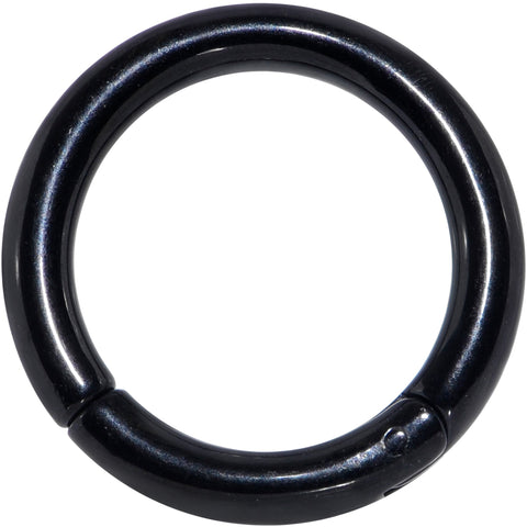 8G 5/8 Black PVD Steel Hinged Segment Ring