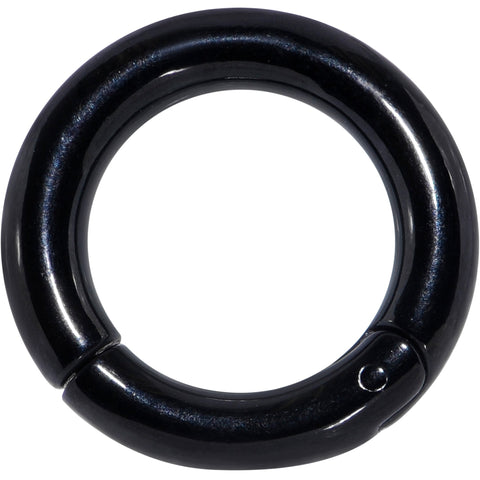 6G 9/16 Black PVD Steel Hinged Segment Ring
