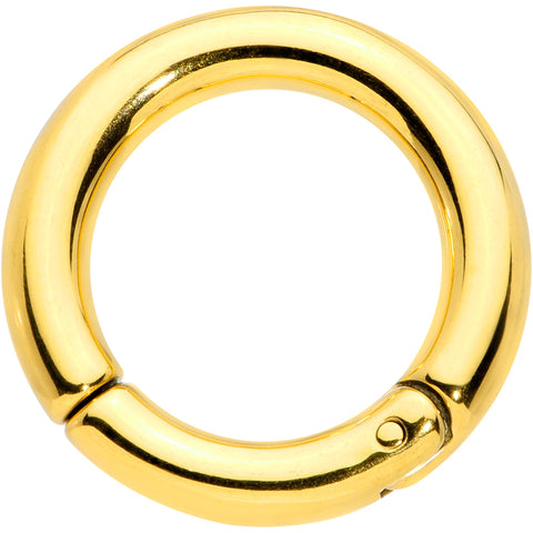 6G 5/8 Gold Tone PVD Steel Hinged Segment Ring