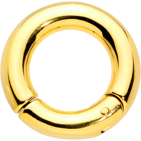 4G 9/16 Gold Tone PVD Steel Hinged Segment Ring
