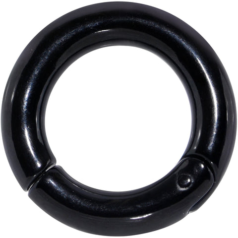 4G 5/8 Black PVD Steel Hinged Segment Ring