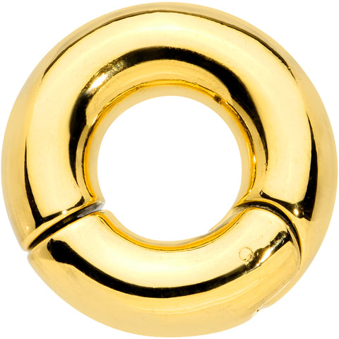 0G 1/2 Gold Tone PVD Steel Hinged Segment Ring