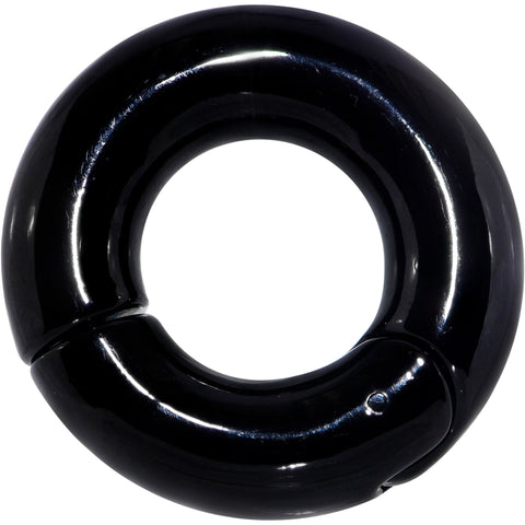 0G 9/16 Black PVD Steel Hinged Segment Ring