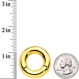 0G 5/8 Gold Tone PVD Steel Hinged Segment Ring