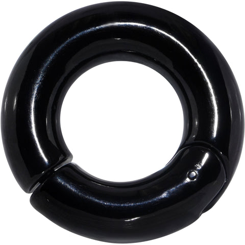 0G 5/8 Black PVD Steel Hinged Segment Ring
