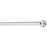 18G 3/4 Clear CZ Gem Grade 23 Titanium Fishtail Nose Ring 2mm