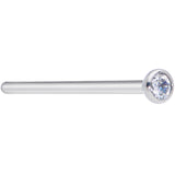 18G 3/4 Clear CZ Gem Grade 23 Titanium Fishtail Nose Ring 2.5mm