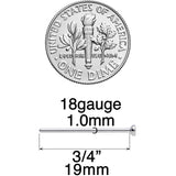 18G 3/4 Clear CZ Gem Grade 23 Titanium Fishtail Nose Ring 2.5mm