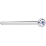 18G 3/4 Clear CZ Gem Grade 23 Titanium Fishtail Nose Ring 3mm