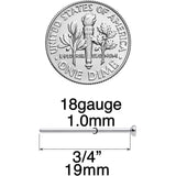 18G 3/4 Clear CZ Gem Grade 23 Titanium Fishtail Nose Ring 3mm