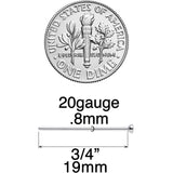 20G 3/4 Clear CZ Gem Grade 23 Titanium Fishtail Nose Ring 2mm