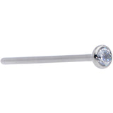 20G 3/4 Clear CZ Gem Grade 23 Titanium Fishtail Nose Ring 2.5mm
