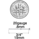 20G 3/4 Clear CZ Gem Grade 23 Titanium Fishtail Nose Ring 2.5mm