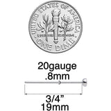 20G 3/4 Clear CZ Gem Grade 23 Titanium Fishtail Nose Ring 3mm