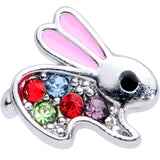 20G 7mm Red Gem Bunny Rabbit L Shaped Nose Ring
