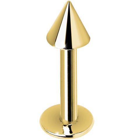 14G 5/16 Solid 14K Yellow Gold Spike Labret