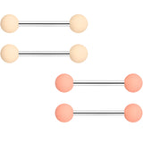 14G 9/16 Cream Peach Matte Barbell Nipple Ring Set of 4