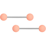 14G 9/16 Cream Peach Matte Barbell Nipple Ring Set of 4