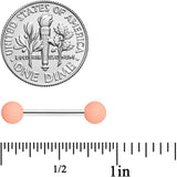 14G 9/16 Cream Peach Matte Barbell Nipple Ring Set of 4