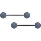 14G 9/16 Hot Pink Grey Matte Barbell Nipple Ring Set of 4