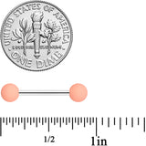 14G 9/16 Peach Matte Barbell Nipple Ring Set