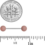 14G 9/16 Brown Matte Barbell Nipple Ring Set