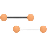 14G 9/16 Tan Matte Barbell Nipple Ring Set